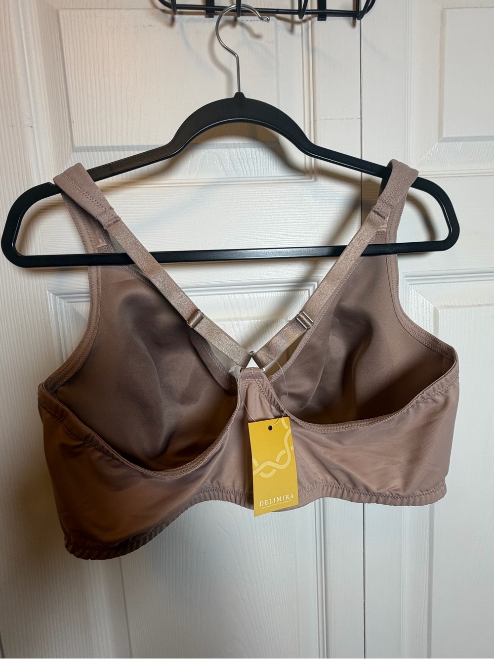 Delimira Front Close Racerback Underwire Bra 40D Cameo Heather NWT - Picture 6 of 7